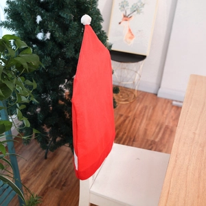 Housse de chaise bonnet de Père Noël en tissu non-tissé pour décor de table de fête
