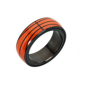 Rotatable stainless steel basketball ring with orange texture for sports enthusiasts