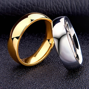 Minimalist Titanium Steel Domed Band Ring For Men Women High Polished Simple Classic Couple Jewelry Gift Gold Silver Black Rose Gold Multicolor