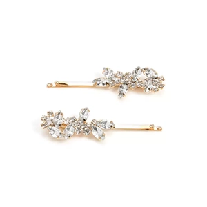 Elegante Blattform Legierung Strass Haarklammer Funkelnde Haarnadel Für Frauen Mode Haarschmuck Accessoire