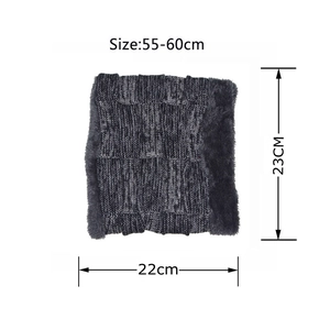 Winter checkered knit neck warmer with warm fleece lining for outdoor protection