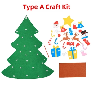 DIY felt Christmas tree kit with 30 detachable colorful ornaments for holiday crafting