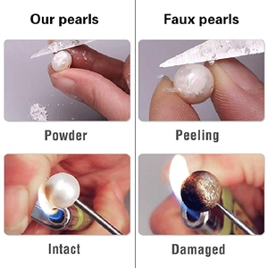 Confronto tra la durata delle perle d'acqua dolce autentiche e le perle finte scadenti