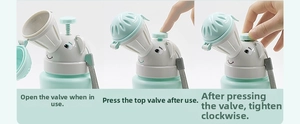 Detailed view of the child portable urinal valve opening and closing mechanism