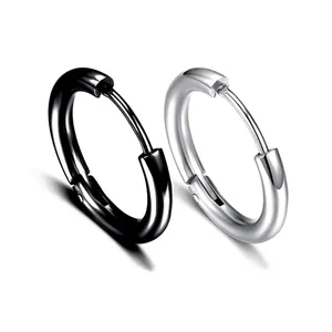 Stainless Steel Hoop Earrings Minimalist Polished Circular Geometric Jewelry Unisex Fashion Versatile