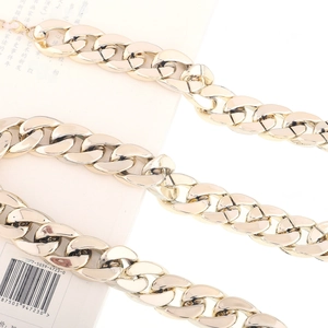 Modern gold-tone thick chain link eyewear cord with lobster clasp and mirror finish