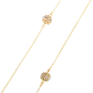 Elegant Glasses Chain Non Slip Alloy Eyewear Strap With Rhinestone Hollow Ball Decorative Sunglasses Holder For Women