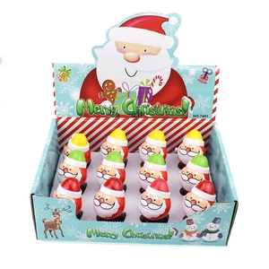 Set of 12 wind-up Santa Claus toys in a Merry Christmas display box for gift giving