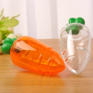 Creative carrot shaped plastic candy boxes in orange and transparent for Easter gift storage