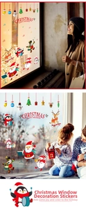 Détails des autocollants de Noël colorés avec motifs du Père Noël et des rennes