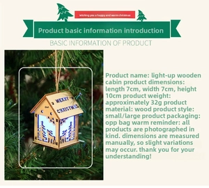 Macro detail of wooden LED Christmas house ornament with Merry Christmas carving