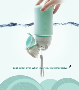 Leak-proof portable toddler urinal with cartoon bear lid and measurement scale