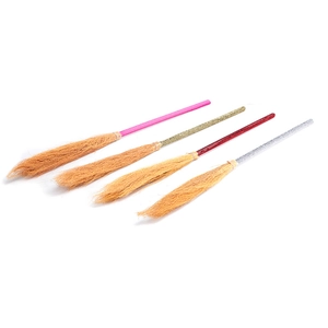 Mini witch brooms in pink, gold, red and silver for Halloween cosplay decorations