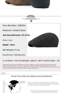Size chart showing 55-61cm circumference and measurement guide for the knitted ivy cap