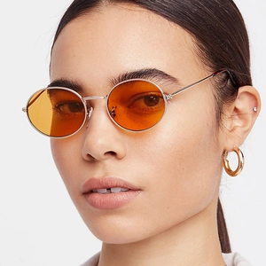 Retro Round Sunglasses Metal Frame Vintage Oval Eyewear Fashion Sun Glasses Unisex Outdoor Travel Accessory