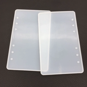 Detail of A5 A6 translucent silicone notebook cover mold with 6-hole binder design