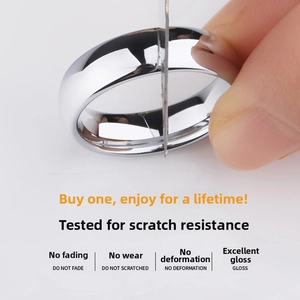 Close-up of scratch-resistant 4mm stainless steel ring during high-hardness blade test