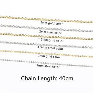 Square Cable Link Chain Necklace 304 Stainless Steel 18K Gold Plated Minimalist Unisex Jewelry Findings
