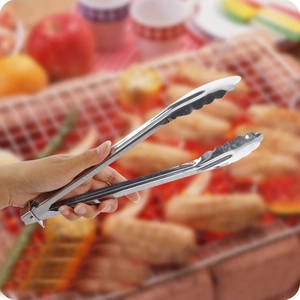 Pince Alimentaire En Acier Inoxydable Pince À Barbecue Avec Bord Dentelé Et Anneau De Verrouillage Outils De Cuisine