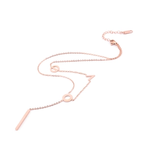LOVE Letter Pendant Necklace 316L Stainless Steel Rose Gold Minimalist Geometric Y Chain Jewelry For Women