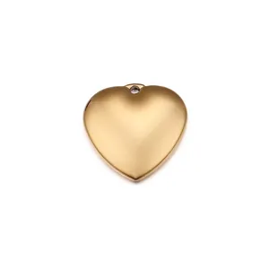 Polished Heart Pendant Stainless Steel Smooth Metal Charm For DIY Jewelry Making Minimalist Fashion Accessory For Women