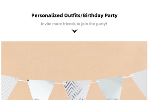 Silver foil triangle bunting banner with striped patterns for birthday party decor