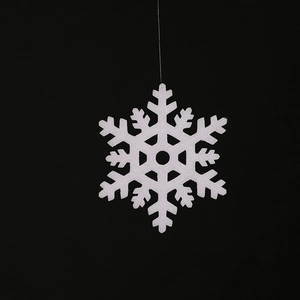 Sparkling white snowflake pendant ornaments with glitter finish for Christmas decor