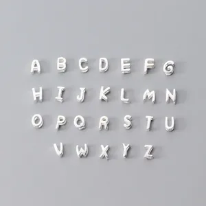 925 Sterling Silver Hollow Alphabet Beads DIY Jewelry Making Accessories Initial Letter Spacer Beads For Bracelets Necklaces