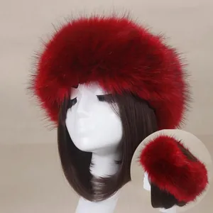 Chapeau Femme Fausse Fourrure Renard Hiver Chaud Épais Moelleux Bandeau Style Russe Protège-oreilles Mode Extérieur