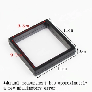 Detailed 11cm black 3D floating display box with PE film for jewelry and coins