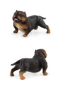 Detailed macro view showing realistic muscle texture of the solid American Bully dog model