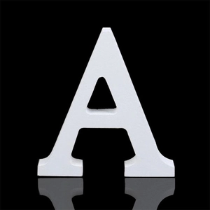 Minimalist white wooden letter A ornament for home decor and wedding photo props