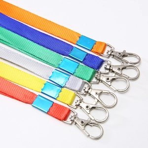 Set of 6 colorful nylon lanyards with metal lobster clasps for ID cards and keychains