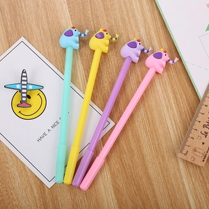 Cartoon Elephant Gel Pen Plastic Silicone Cute Writing Pens Black Ink School Office Stationery For Students
