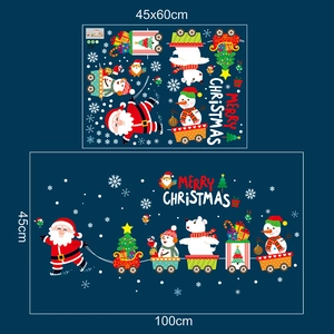 Christmas Santa train wall sticker and self-adhesive window decals for holiday decoration