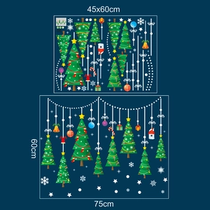 Cartoon Christmas tree wall sticker layout with 45x60cm sheet and 75x60cm finished size