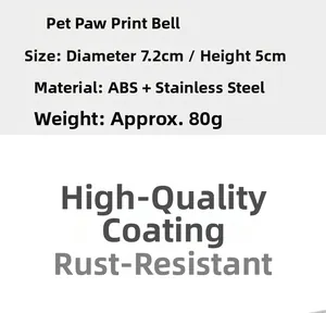 Specifications of paw print pet training bell made of ABS and rustproof stainless steel
