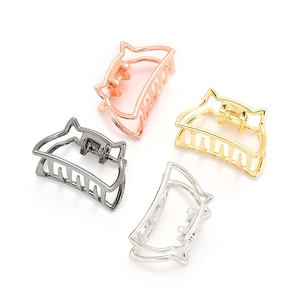 Creative cat ear metal hair claws in rose gold, champagne gold, silver and black