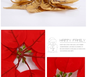 Detailed macro view of artificial velvet Poinsettia petals with intricate vein textures
