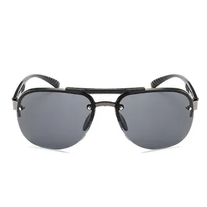 Classic pilot sunglasses for men with dark grey lenses and a durable metal frame