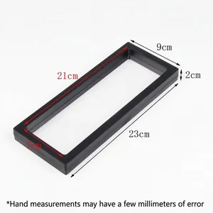 Detailed size parameters for the 3D floating display frame with PE film and black frame