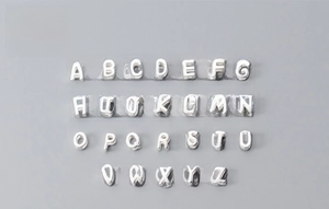 Set of 26 3D hollow S925 sterling silver alphabet beads for DIY jewelry making