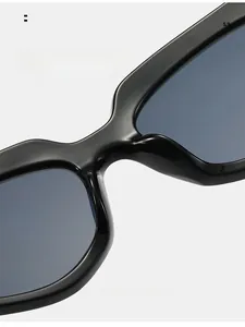 Detail of comfortable integrated nose pads on black cat-eye sunglasses for long wear