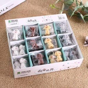 3D cartoon dog shaped erasers in various colors for students creative stationery gift