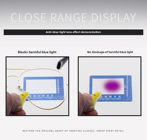 Blue light blocking test showing clear lens protection on gold pilot aviator glasses