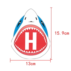 Shark theme party banner letter H cartoon shark head design 15.9cm x 13cm size