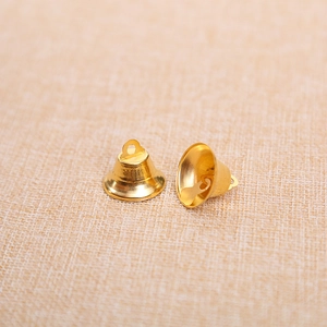 Golden 2.1cm metal bells for Christmas DIY crafts and holiday tree decorations
