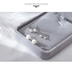 Three pairs of S925 sterling silver studs with natural freshwater pearls in varied sizes
