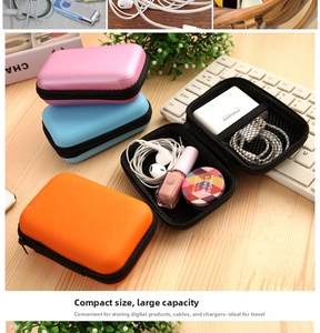 Multi-purpose portable digital accessory organizer bag showing mesh pocket and EVA shell