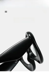 Detail of high-gloss black eyewear hinge showing lightweight and super elastic material